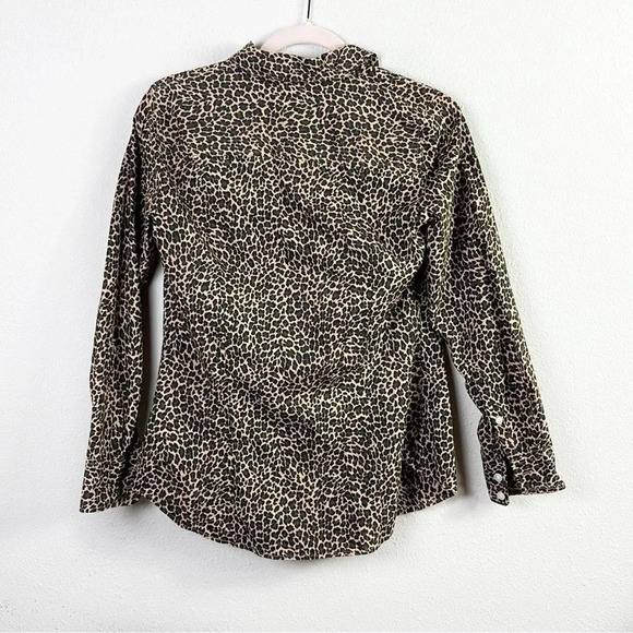 J. Crew Button down Poplin Shirt - Leopard / Cheetah/ Animal Print size XS - Picture 3 of 11
